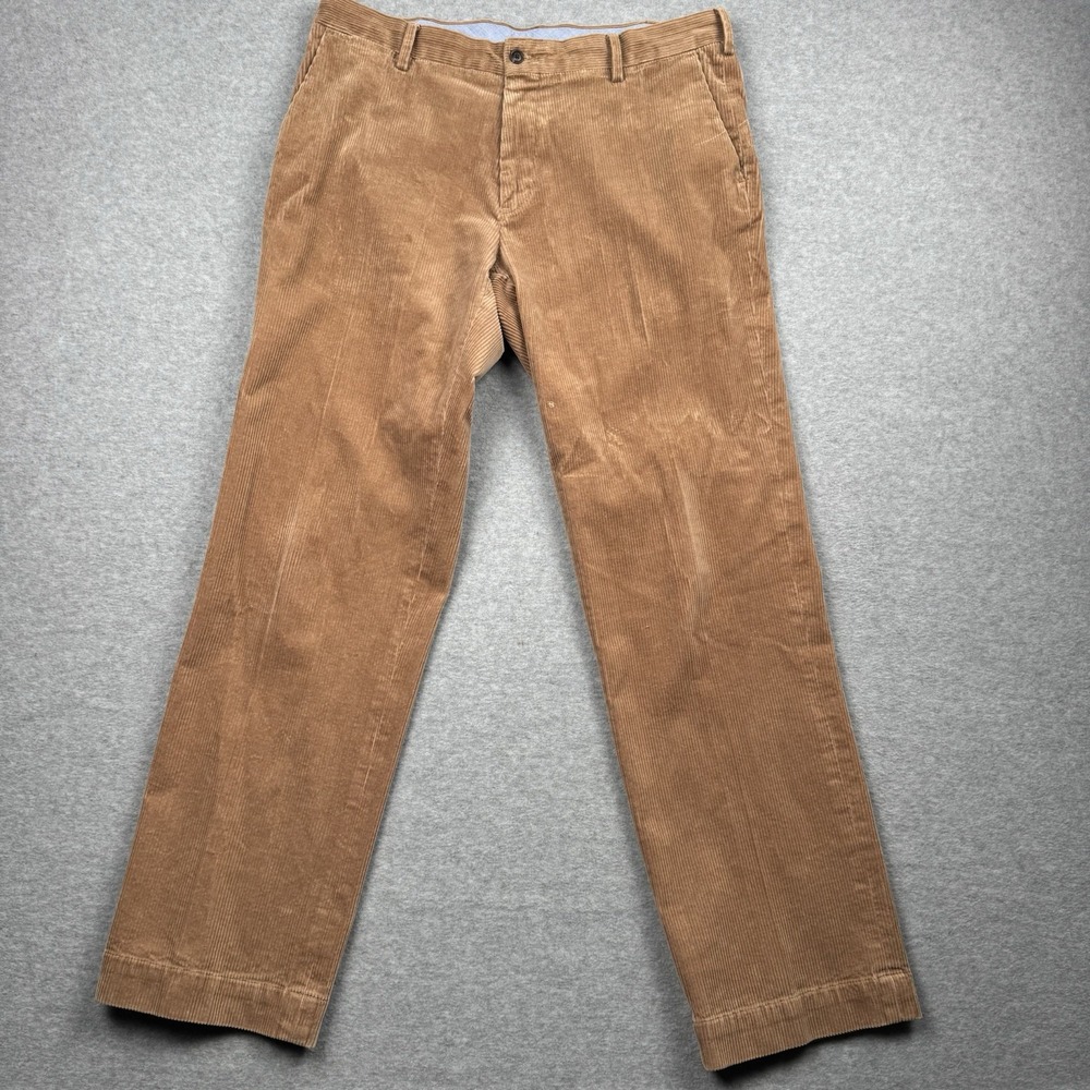 Polo Ralph Lauren Corduroy Pants Mens 34x32 Pleated Classic Fit Trousers Khaki